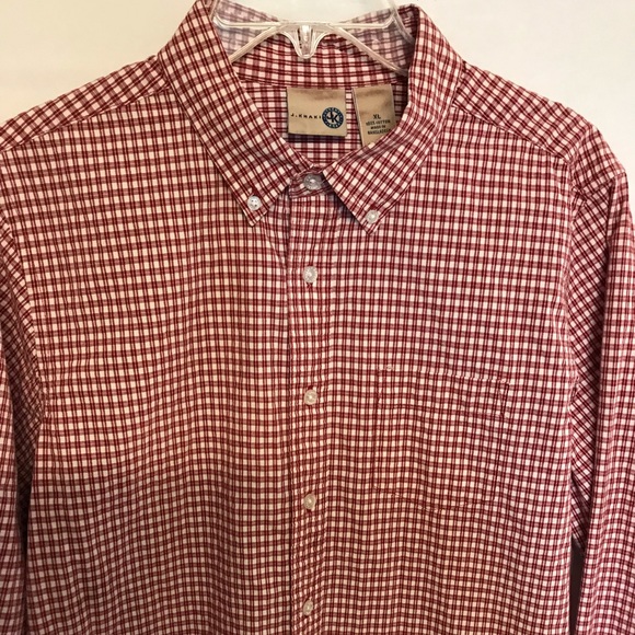 Boys Red Checkered Shirt Long Sleeve XL - Picture 2 of 4